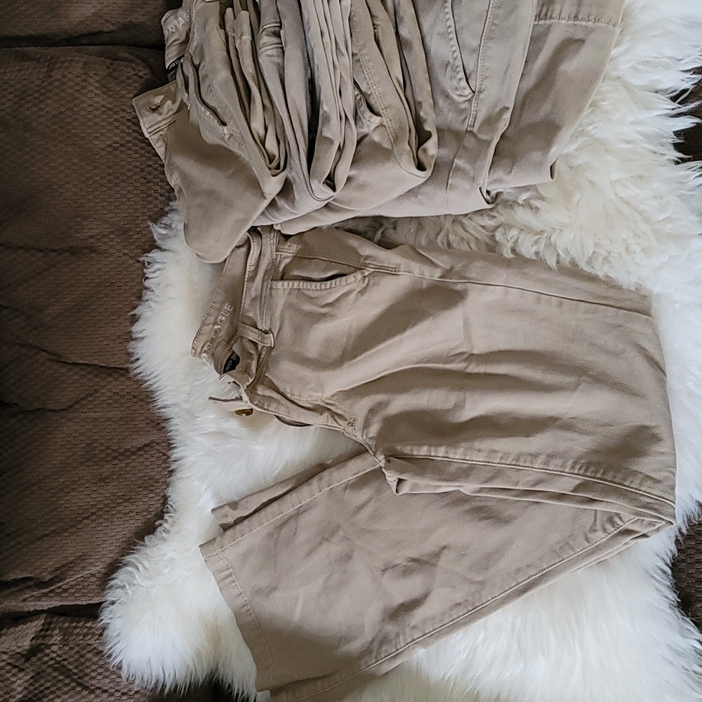 American Eagle kick boot flare khakis 5 pair